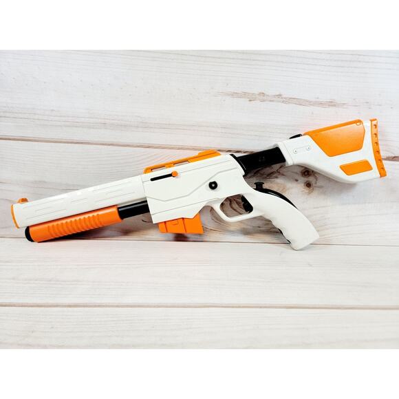 Wii Shotgun Controller With Stock White Orange for Nintendo Wii Tested - Picture 1 of 16